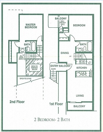 2 Bedroom 2 Bathroom 265 floor plan